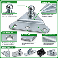 Support de fixation à ressort à gaz plat avec plaque de montage à rotule pour vérin à gaz, support de levage, OEM personnalisé
