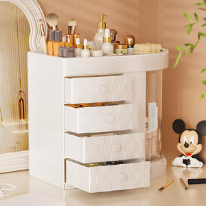 Caja de almacenamiento de cosméticos de estilo japonés con cajones, organizador de escritorio transparente para maquillaje y productos para el cuidado de la piel - Product Image 4