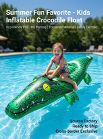 Jouet gonflable en forme de crocodile pour la piscine, radeau de natation en PVC épaissi, pour les activités aquatiques estivales à la plage et aux fêtes de piscine