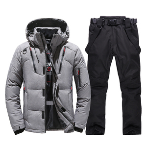 Combinaison de ski d'hiver <span class=keywords><strong>pour</strong></span> hommes, veste et <span class=keywords><strong>pantalon</strong></span> coupe-vent chauds <span class=keywords><strong>pour</strong></span> le camping, les sports de <span class=keywords><strong>montagne</strong></span>, le snowboard, fermeture à glissière grande taille - Product Image 2