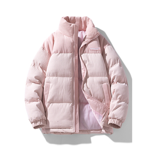 Veste matelassée en coton à col en treillis avec logo personnalisé, pour garçons et filles, en velours côtelé, vêtements matelassés en duvet de haute qualité, automne - Product Image 5