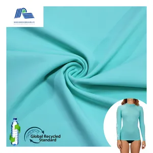 La migliore vendita di plastica 86 Nylon 14 Spandex 4 vie Stretch lavorato a maglia personalizzato riciclato bottiglia di plastica costumi da bagno tessuto