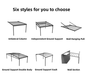 Gazebo gölgelik motorlu açık louroof çatı Pergola kitleri geri çekilebilir güneş alüminyum tente Villa üst - Product Image 6