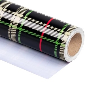 Custom Eco-Friendly Recyclable Plaid <b>Pattern</b> PE Coated <b>Paper</b> Roll Single Side Waterproof Gift Craft Packaging Offset Printing - Product Image 1
