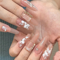 10 stks/doos Witte Bloem Nagelfolie Vlinder Toren Transfer Sticker Slider Nail Art Accessoires Nagel Transfer Folie Papieren Stickers