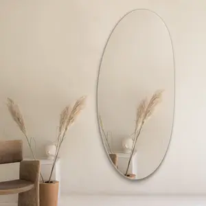 Nordique argent ovale cadre décor <span class=keywords><strong>noir</strong></span> salle de bain <span class=keywords><strong>miroir</strong></span> Long pleine longueur <span class=keywords><strong>miroir</strong></span> pour mur chambre hôtel - Product Image 2