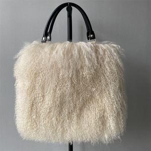 All'ingrosso <span class=keywords><strong>donna</strong></span> inverno <span class=keywords><strong>moda</strong></span> Custom Designer capelli lunghi naturale vera pelliccia mongolia borse per le donne - Product Image 4