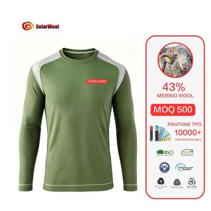 Solarwool Custom OEM <strong>Men's</strong> <strong>Merino</strong> <strong>Wool</strong> Thermal Underwear Hormone Masculine Fit <strong>Base</strong> <strong>Layer</strong> - Product Image 1