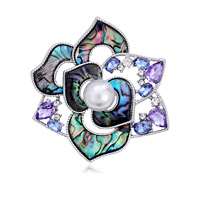 Korsase Pernikahan YHY Camellia Alloy, Bros Bunga Elegan, Desain Berongga, Aksesoris Pakaian dan Topi dengan Mutiara