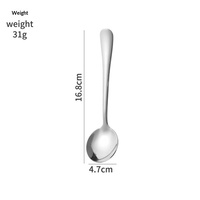 Ensemble de cuillères de table en acier inoxydable poli miroir pour bouillon, café, thé glacé, dessert, soupe, avec bol rond à mélanger et couverts