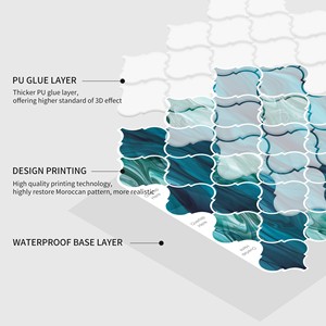 Pegatina de Pared para Cocina, Autoadhesiva, para <span class=keywords><strong>Baño</strong></span>, Revestimiento de Azulejos, Pegatina para Azulejos de Pared - Product Image 3