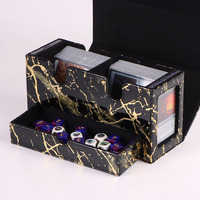 Boîte de rangement pour cartes de jeu en cuir PU durable personnalisée pour jeux de société, cartes à jouer et dés, marque HENWEI