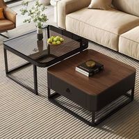 Table basse de salon extensible en bois italien simple avec un design minimaliste, un style moderne et haut de gamme, meubles de maison