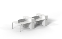 Poste de travail de bureau durable ATWOKA pour les espaces ouverts, tables de travail pour les environnements de travail collaboratifs