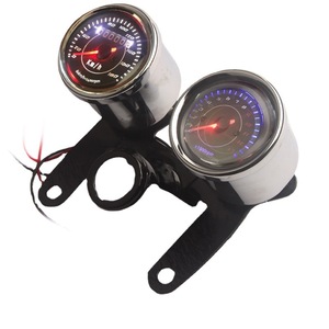 Panel de Instrumentos Universal para Motocicleta, Velocímetro, Tacómetro 0-140 km/h, Juego de Indicadores Metálicos para Modificación y Actualización - Product Image 1