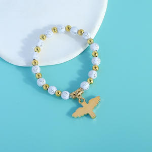 Chéo Gương Bronzed Acrylic Chéo Bead Vòng Đeo Tay <span class=keywords><strong>etsy</strong></span> Drop Dầu Thiên Thần Đính Cườm Mân Côi Tay Trang Trí - Product Image 3