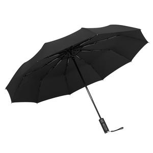 Su misura 10K tre volte automatico in gomma nera ombrello a <span class=keywords><strong>Led</strong></span> antivento per uomini e donne che pubblicizzano ombrello regalo con luce - Product Image 6