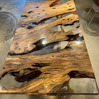 Table de salle à manger en bois de noyer massif, table de café en résine époxy, table de restaurant, table de rivière, vente directe d'usine MOREDESIGN