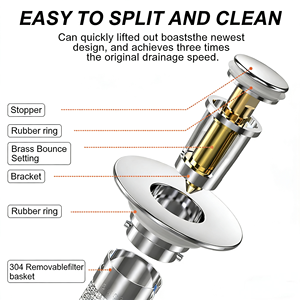 Filtro per Lavello da <span class=keywords><strong>Cucina</strong></span> a 2 Pezzi, Cestello Filtrante Rimovibile in Acciaio Inox, Ecologico e Leggero - Product Image 2