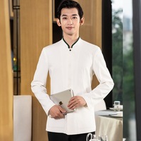 Vente en gros Serveuse Serveur Top Manches Longues Hommes et Femmes Café Restaurant Bar Traiteur Serveuse Uniforme