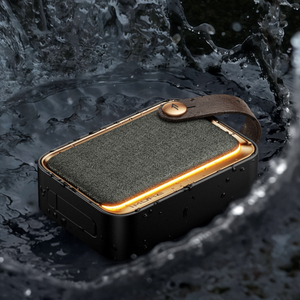 1MORE Portable Speaker Gray Fabric Design With Leather Strap <b>Wireless</b> Audio For Outdoor Use - Product Image 5