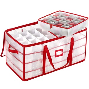 חג המולד כדור אחסון תיבת אחסון ארגונית שקוף פלסטיק חג המולד קישוט כדור תיבת אחסון ארגונית - Product Image 1