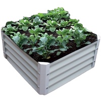 Bac à légumes surélevé en acier galvanisé durable - Jardinière extérieure en métal antirouille pour fleurs et légumes