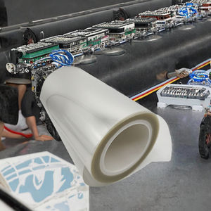 ฟิล์มยืดไร้แกนกระดาษคราฟท์ ยี่ห้อ CF077 รุ่น 2026-1 ความยาว 500 เมตร เกรดอาหาร โปร่งใส พื้นผิวเรียบ พิมพ์ออฟเซ็ต Ho - Product Image 2