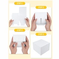 Boîtes cadeaux biodégradables personnalisées en kraft blanc 4x4x4 avec couvercles pour sushi fête faveurs demoiselles d'honneur cupcakes mariage noël