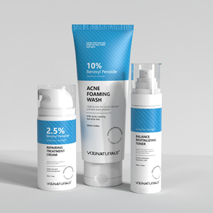 OEM Ensemble de soins de la <span class=keywords><strong>peau</strong></span> contre l'acné au peroxyde de benzoyle Nettoyant pour le <span class=keywords><strong>visage</strong></span> au peroxyde de benzoyle Crème réparatrice de toner acide - Product Image 3