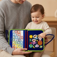 Livre sensoriel Montessori personnalisable en feutre pour la petite enfance, livre d'activités pour bébés, livre d'autocollants magiques pour l'apprentissage précoce, jouets pour enfants et tout-petits
