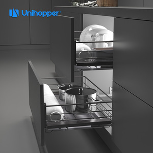 ตะกร้าลิ้นชักครัวแบบดึงออกได้ Unihopper ชั้นวางจานสแตนเลส อุปกรณ์จัดระเบียบตู้เก็บของ รูปทรงสี่เหลี่ยมผืนผ้า สำหรับจัดเก็บอเนกประสงค์ - Product Image 4