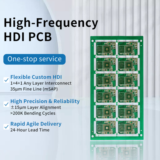 Flexible Any-Layer HDI PCB Assembly - Low-Loss Fast Turn Custom Multilayer PCBA for 5G Telecom & Advanced Systems