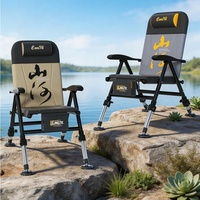 Chaise de pêche pliable à cadre renforcé et assise large pour les pêcheurs de gros poissons