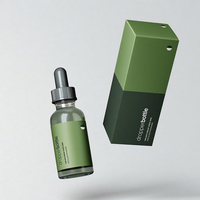 Flacon compte-gouttes rond en verre poli personnalisé de 30 ml, 60 ml, 100 ml pour sérum et huiles essentielles, avec étiquette et boîte, ODM