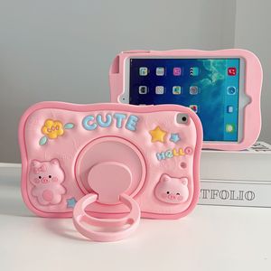 Silicone 360 ° xoay trường hợp đối với <span class=keywords><strong>iPad</strong></span> 9th gen/<span class=keywords><strong>iPad</strong></span> <span class=keywords><strong>Mini</strong></span> 6-chống sốc đứng bìa với 3D phim hoạt hình lợn thiết kế - Product Image 2