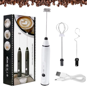 Espumador de Leche Eléctrico Mini, Negro, Duradero, Extra Grueso, Ecológico, Recargable, de Plástico Cuadrado, para Uso Doméstico, Herramientas para Espumar Café y Té - Product Image 1