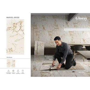China Factory Foshan Cheap Price Full Polished Glazed Porcelain Flooring Tiles Onyx Pearl 600x1200mm Firebrick <b>Wall</b> & Hall Tiles - Product Image 5