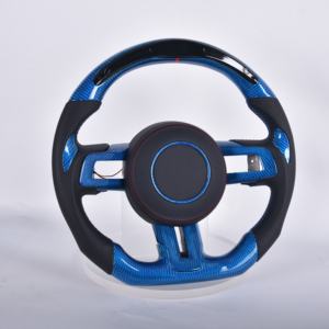 Volante de Cuero y Fibra de Carbono Compatible con Ford Mustang 2015 2016 2017 2018 2019 2020 2021 2022 GT <span class=keywords><strong>Shelby</strong></span> Personalizado - Product Image 1