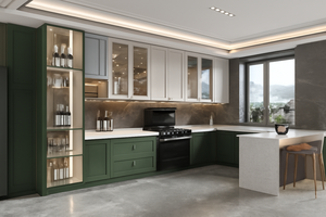 SANTOPOVA, coctelera moderna personalizada, gabinetes de <span class=keywords><strong>cocina</strong></span> con <span class=keywords><strong>encimera</strong></span> de cuarzo e iluminación debajo del Gabinete para casas, apartamentos - Product Image 3