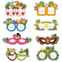 Nouvelles lunettes de fête hawaïennes accessoires Photo flamants roses ananas été plage carnaval amusant lunettes Photo