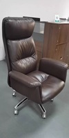 Chaise de bureau de direction à marque privée en cuir PU, dossier moelleux, vérin à gaz classe 2, couleur personnalisée, emballage sur mesure
