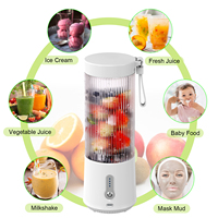 Blender portable écologique de qualité alimentaire ABS 450 ml, rechargeable par USB, auto-nettoyant, pour jus et glace pilée, idéal pour la maison, la voiture et l'hôtel
