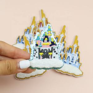 منشفة مطرزة على شكل قلعة من Shenglan <span class=keywords><strong>Glett</strong></span>, إكسسوارات ذاتية الصنع لتطريز الملابس على شكل قلعة من قماش الجين - Product Image 2