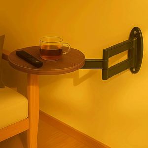 <span class=keywords><strong>Table</strong></span> pliante murale en bois à angle réglable, gain de place, pour balcon, café, canapé, rangement - Product Image 6
