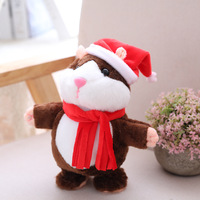 Jouet en peluche souris électrique super doux qui marche et qui secoue la tête |   Poupée animale de Noël pour enfants, cadeau interactif