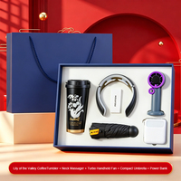 Coffrets Cadeaux 5-en-1 : Ventilateur, Power Bank, Parapluie, Masseur Cervical et Tasse – Idéal pour les Événements d'Entreprise, les Voyages d'Affaires et les Souvenirs pour le Personnel