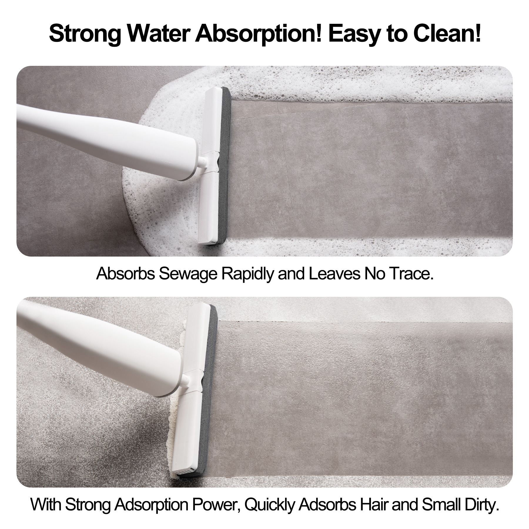 Boomjoy Hot Sell  Self-Wringing X twist Mop Flat Mop with Replace PVA Sponge Mop Heads Free Hand Washing