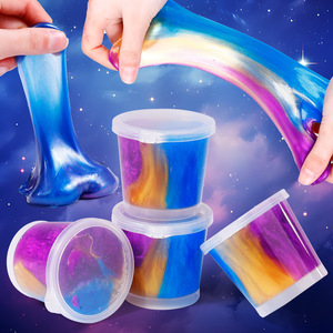CHENXI Ensemble de slime fluide scintillant à faible teneur en borax, couleur macaron galaxie arc-en-ciel, personnalisable, sûr, non toxique, jouet éducatif DIY - Product Image 4