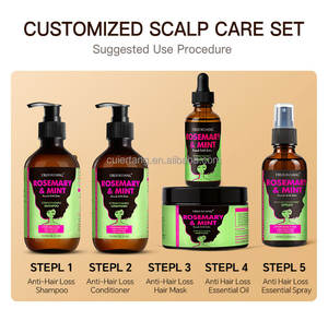 Private Label bio olio di menta di rosmarino trattamento per capelli maschera prodotti per la crescita Shampoo e balsamo set per la cura dei capelli per la riparazione - Product Image 6